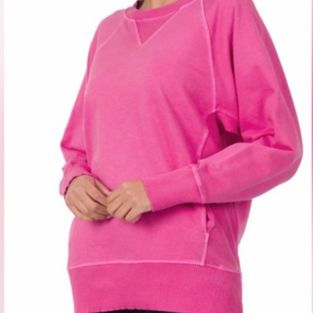 Zenana Outfitters Hot Pink Knit Top